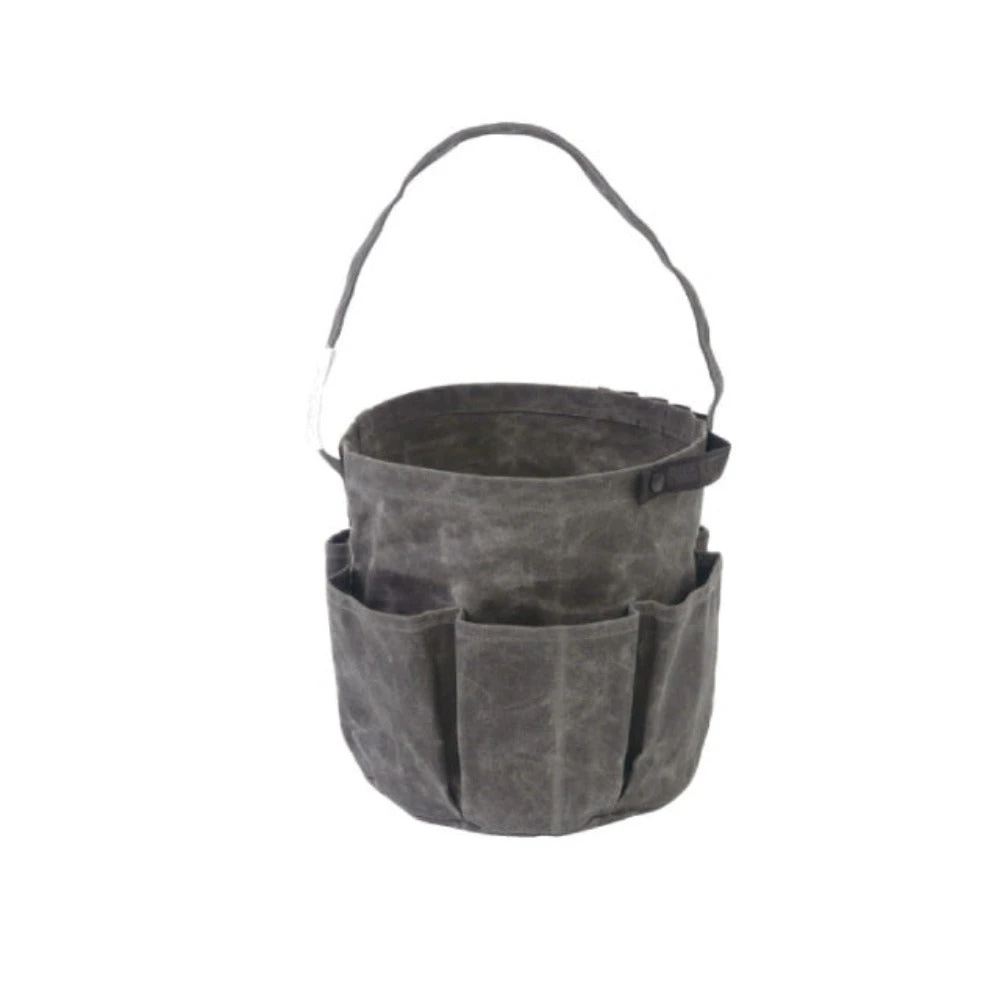 Post General Waxed Canvas Tool Bag Round - Grey 3 Post General Waxed Canvas Tool Bag Round - Grey