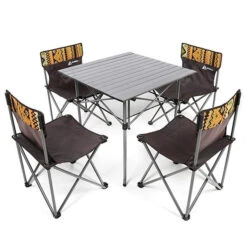 Hewolf 5pcs Set Camping Foldable Table And Chairs -Outdoor Camping Gear 1 103