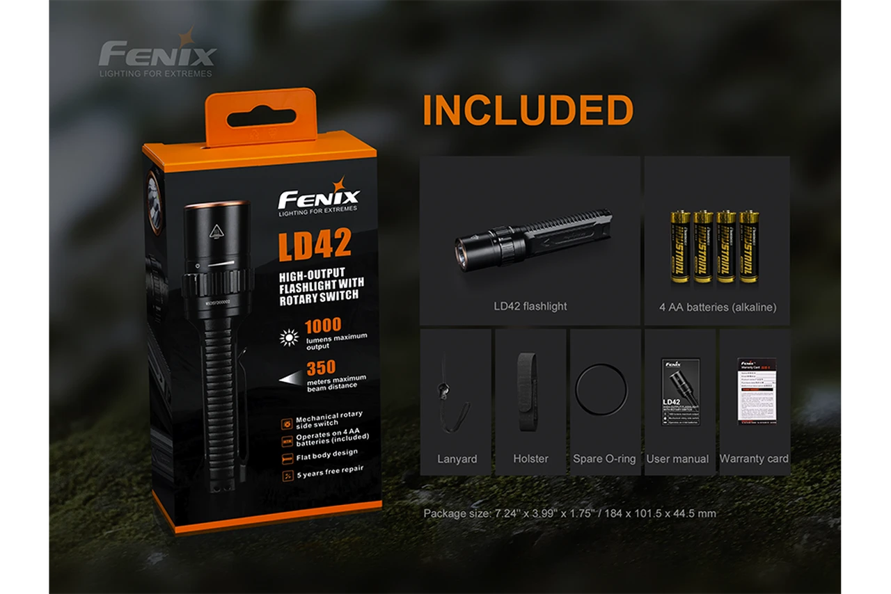 Fenix LD42 XP-L Hi V3 LED Flashlight Black 6 Fenix LD42 XP-L Hi V3 LED Flashlight Black - Image 4