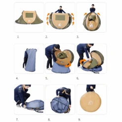 Hewolf Quick Tent 3-4 Person -Outdoor Camping Gear 1766Plus Camel 9