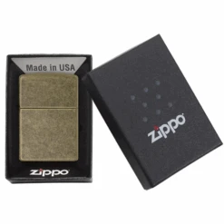 Zippo 201FB Antique Brass - Refillable Windproof Lighter -Outdoor Camping Gear 201FB 2