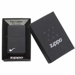 Zippo 218PL Black Matte Pipe Lighter With Pipe Logo - Refillable Windproof Lighter -Outdoor Camping Gear 218PL 1