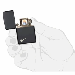Zippo 218PL Black Matte Pipe Lighter With Pipe Logo - Refillable Windproof Lighter -Outdoor Camping Gear 218PL 3