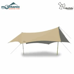 Vidalido 8 Point Medium Tarp Black With 2.2M Pole