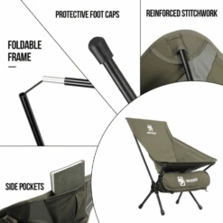 OneTigris Portable Camping Chair Large - Ranger Green -Outdoor Camping Gear 3 a619cdbb 9b63 403a 9c24 7b43faff4c0c
