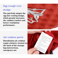 Hewolf Inflatable Mat Orange - Single/Double -Outdoor Camping Gear 444