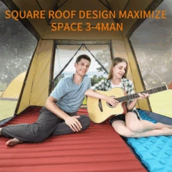 Hewolf Auto 3-4 Person Tent - Camel -Outdoor Camping Gear 6 4