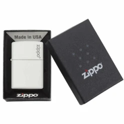 Zippo 214ZL White Matte With Zippo Logo - Refillable Windproof Lighter -Outdoor Camping Gear 88