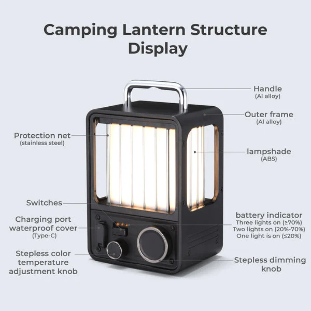 Flextail Villa Lantern Vintage LED Rechargeable Lantern 10 Flextail Villa Lantern Vintage LED Rechargeable Lantern - Image 8