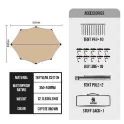 OneTigris Bulwark Rain Fly Camping Tarp - T/C Version -Outdoor Camping Gear CE HTM01 TC A 04