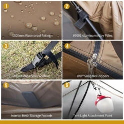 OneTigris Cosmitto Backpacking Tent 11 OneTigris Cosmitto Backpacking Tent -Outdoor Camping Gear CE HZP01 CB 05