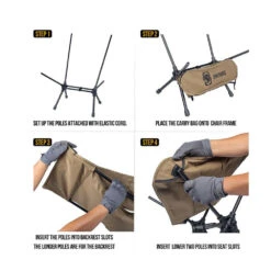 OneTigris Portable Camping Chair Large - Coyote Brown -Outdoor Camping Gear CE ZDY03 CB 04