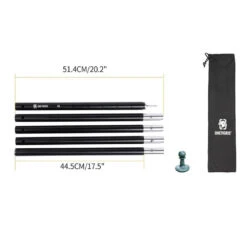 OneTigris Tent Pole Set Black -Outdoor Camping Gear CE ZPG08 BK 04
