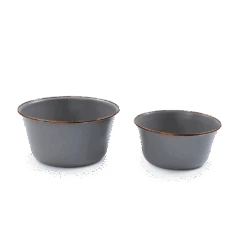 Barebones Enamel Mixing Bowl Slate - Set Of 2 -Outdoor Camping Gear CKW 378 04