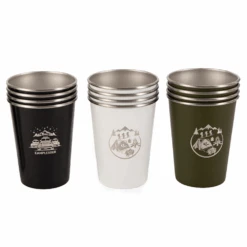 Camp Leader 4 Pcs Stainless Steel Cup - Black -Outdoor Camping Gear CL01 GRN 03