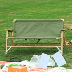 Camp Leader Camping Wooden Long Chair - Green -Outdoor Camping Gear CL55 OD 04