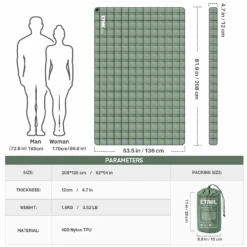 Etrol Whale Double Inflatable Sleeping Pad -Outdoor Camping Gear CQD 2 Be 08