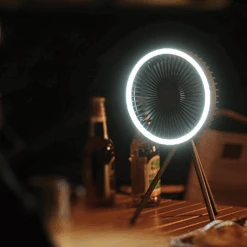 Tripod Fan With White Ring Light USB Rechargeable -Outdoor Camping Gear Edited 6
