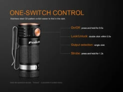 Fenix E16 XP-L Hi Neutral White LED Flashlight BLACK 700 Lumen -Outdoor Camping Gear Fenix E16 Flashlight Switch