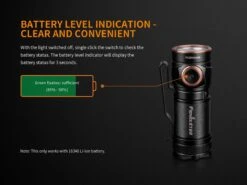 Fenix E18R XP-L Hi Led Flashlight Black 750 Lumen -Outdoor Camping Gear Fenix E18R EDC Flashlight battery level