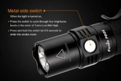 Fenix PD25 XP-L LED Flashlight Black -Outdoor Camping Gear Fenix PD25 Flashlight Side Switch