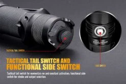 Fenix TK20R Rechargeable Tactical Flashlight -Outdoor Camping Gear Fenix TK20R Flashlight tactical switch