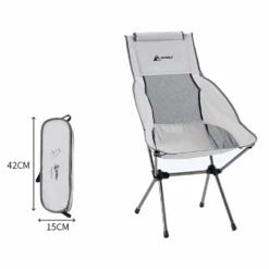 Hewolf Space Large Aluminum Alloy Foldable Chair -Outdoor Camping Gear HW J2072 GRY 2