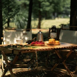 Hewolf Foldable Large Wooden Egg Roll Table -Outdoor Camping Gear HW J2097 04