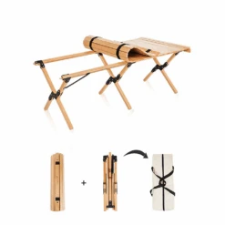 Hewolf Foldable Large Wooden Egg Roll Table -Outdoor Camping Gear HW J2097 06