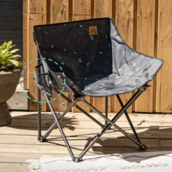 KZM Monogram Hygee Chair Black -Outdoor Camping Gear K20T1C018BK 6