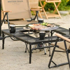 KZM Iron Mesh Fireplace Table II -Outdoor Camping Gear K9T3U012 6