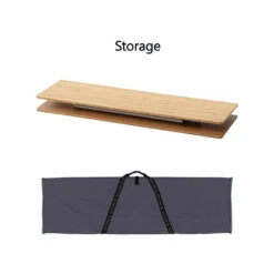 Snow Peak Single Action Table Long, Bamboo Top -Outdoor Camping Gear LV 015TR 03