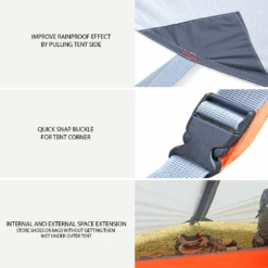 Hewolf 2 Person Double Layer Aluminum Pole Tent -Outdoor Camping Gear MON 1595 GRN 10