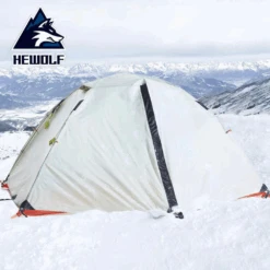 Hewolf 2 Person Double Layer Aluminum Pole Tent -Outdoor Camping Gear MON 1595 GRN 12