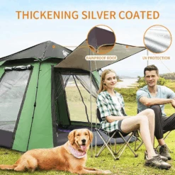 Hewolf Auto 3-4 Person Tent - Green -Outdoor Camping Gear MON 1654 GRN 7