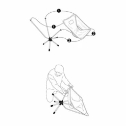 Camp Leader Ultra-light Portable Swivel Camping Chair -Outdoor Camping Gear MON28 GY 6