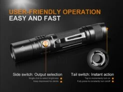 Fenix UC35 V2.0 XP-L HI V3 USB Rechargeable LED Flashlight -Outdoor Camping Gear UC35 V2 flashlight Switches