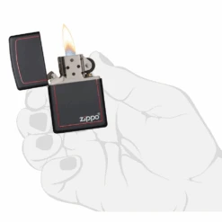 Zippo 218ZB Classic Black And Red Zippo - Refillable Windproof Lighter -Outdoor Camping Gear zippo 218zb 3