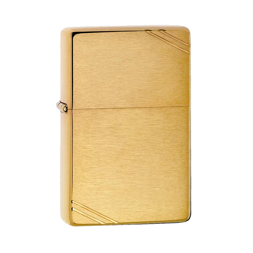 Zippo 240 Brushed Brass Vintage With Slashes 5 Zippo 240 Brushed Brass Vintage With Slashes - Image 3